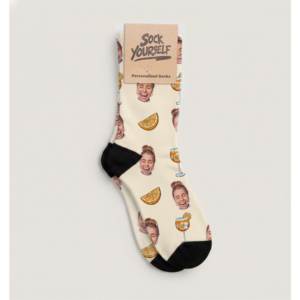 Chaussettes personnalisées Aperol avec visage