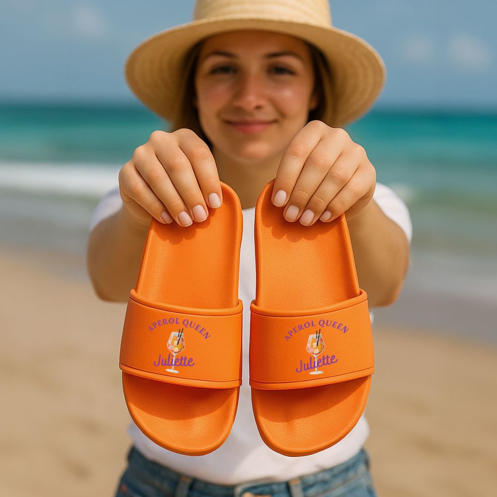 Claquettes Aperol personnalisées avec texte