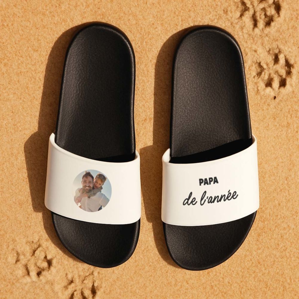 Claquettes personnalisées avec photo et texte