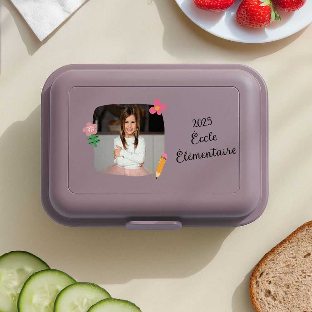 Boîte-repas personnalisée avec photo et texte