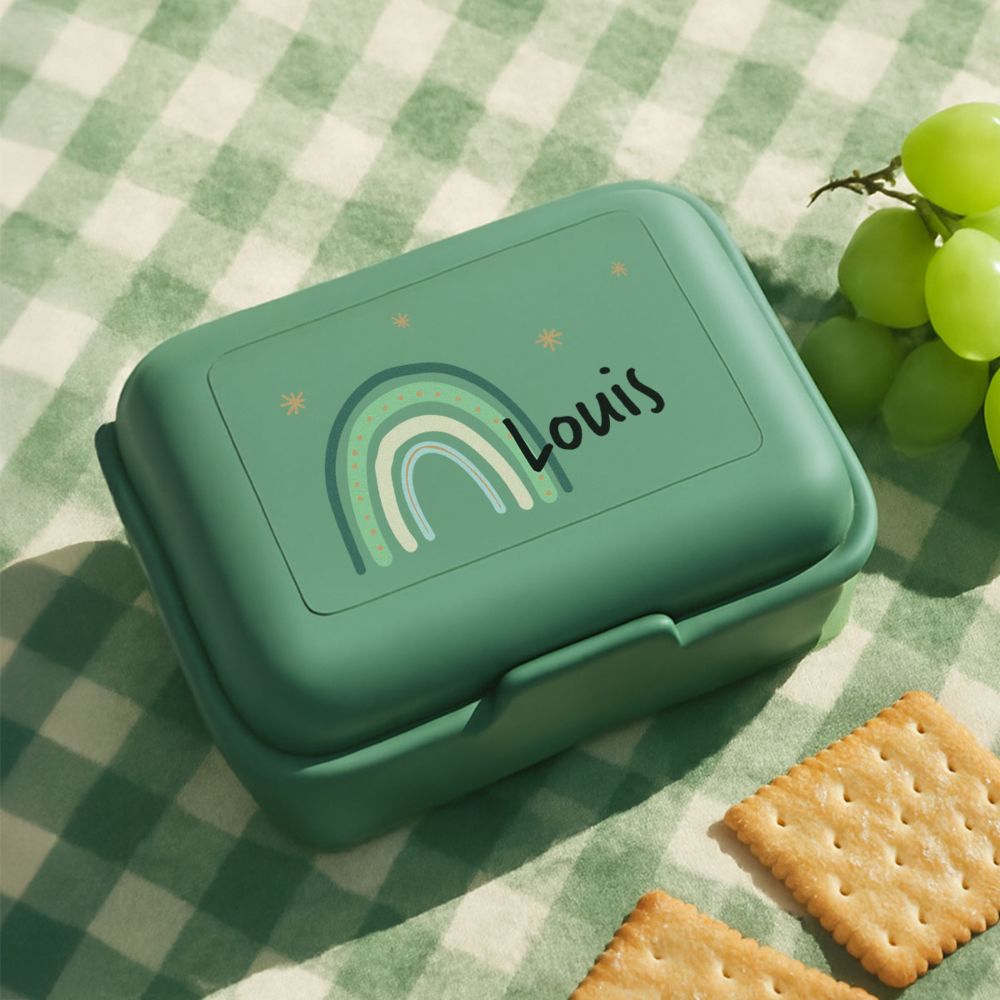 Boîte-repas personnalisée avec arc-en-ciel
