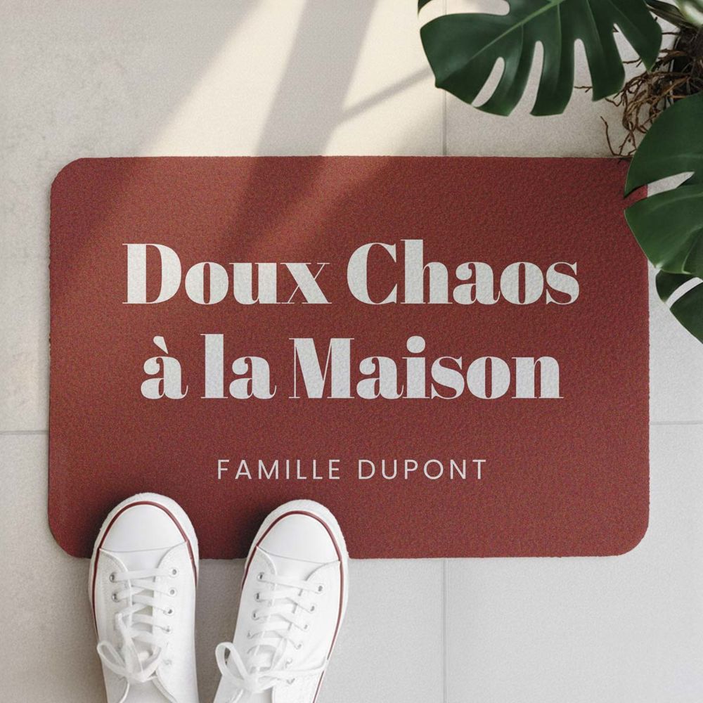 Personalisierbare Fußmatte mit drei Zeilen