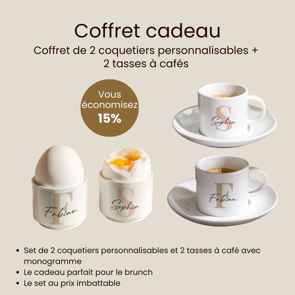 Coffret cadeau coquetiers et tasse à espresso lot de 2