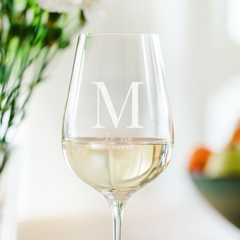 Verre à vin personnalisé avec monogramme