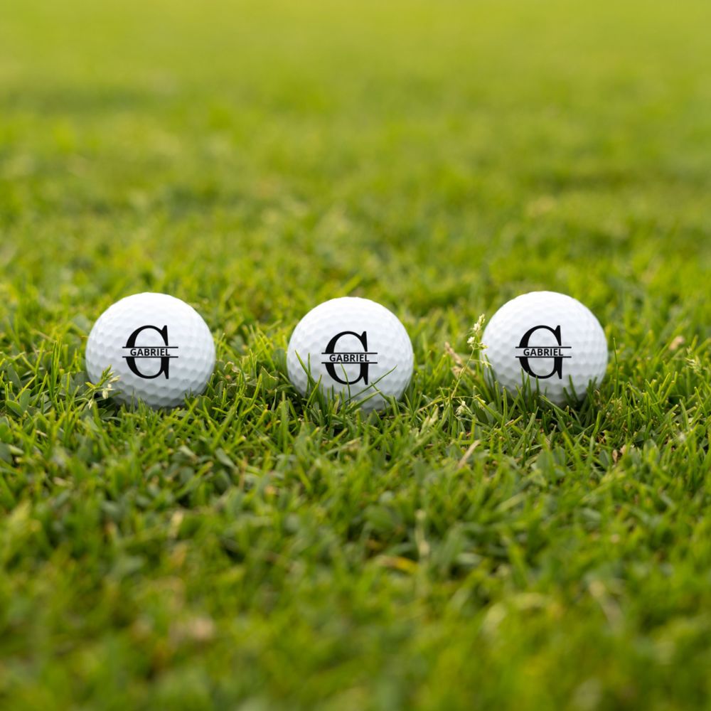 Set de 3 balles de golf personnalisées avec monogramme