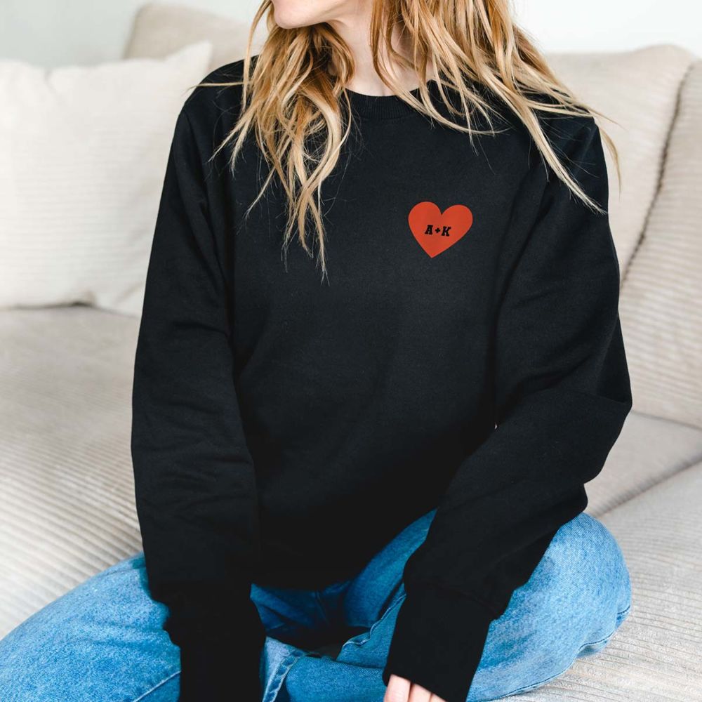 Pull personnalisé Cœur avec initiales