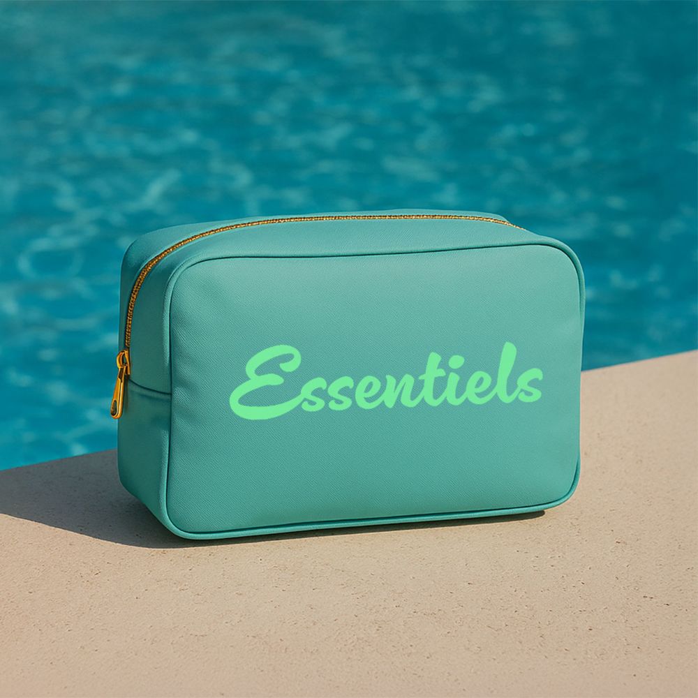Trousse de voyage personnalisée avec texte