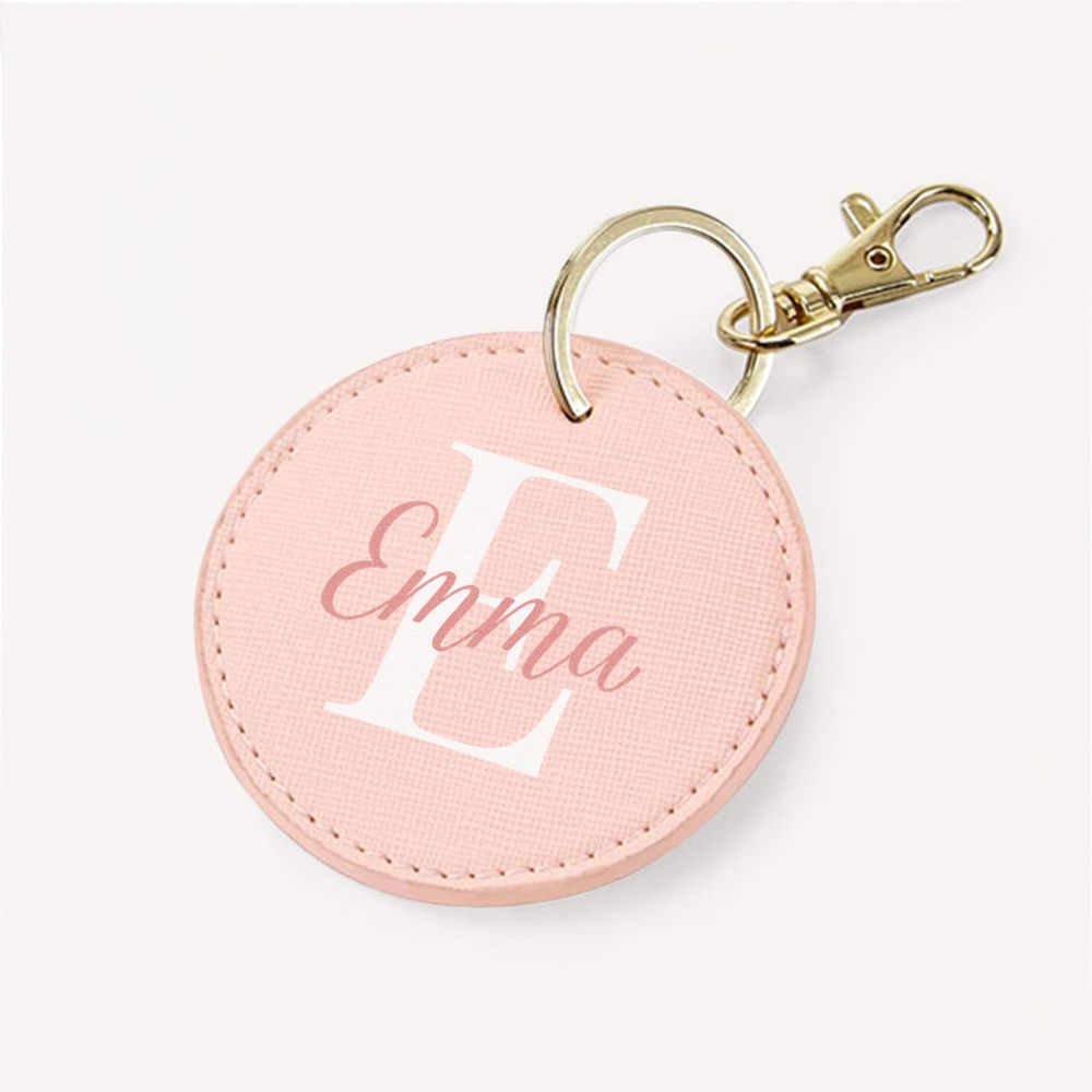 Personalisierbarer Schlüsselanhänger Rund mit Monogramm