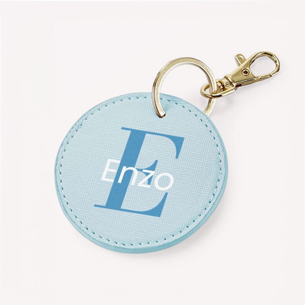 Porte-clés personnalisé rond avec monogramme