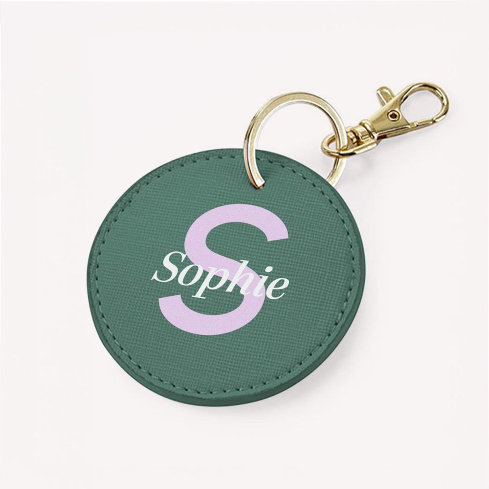 Porte-clés personnalisé rond avec monogramme