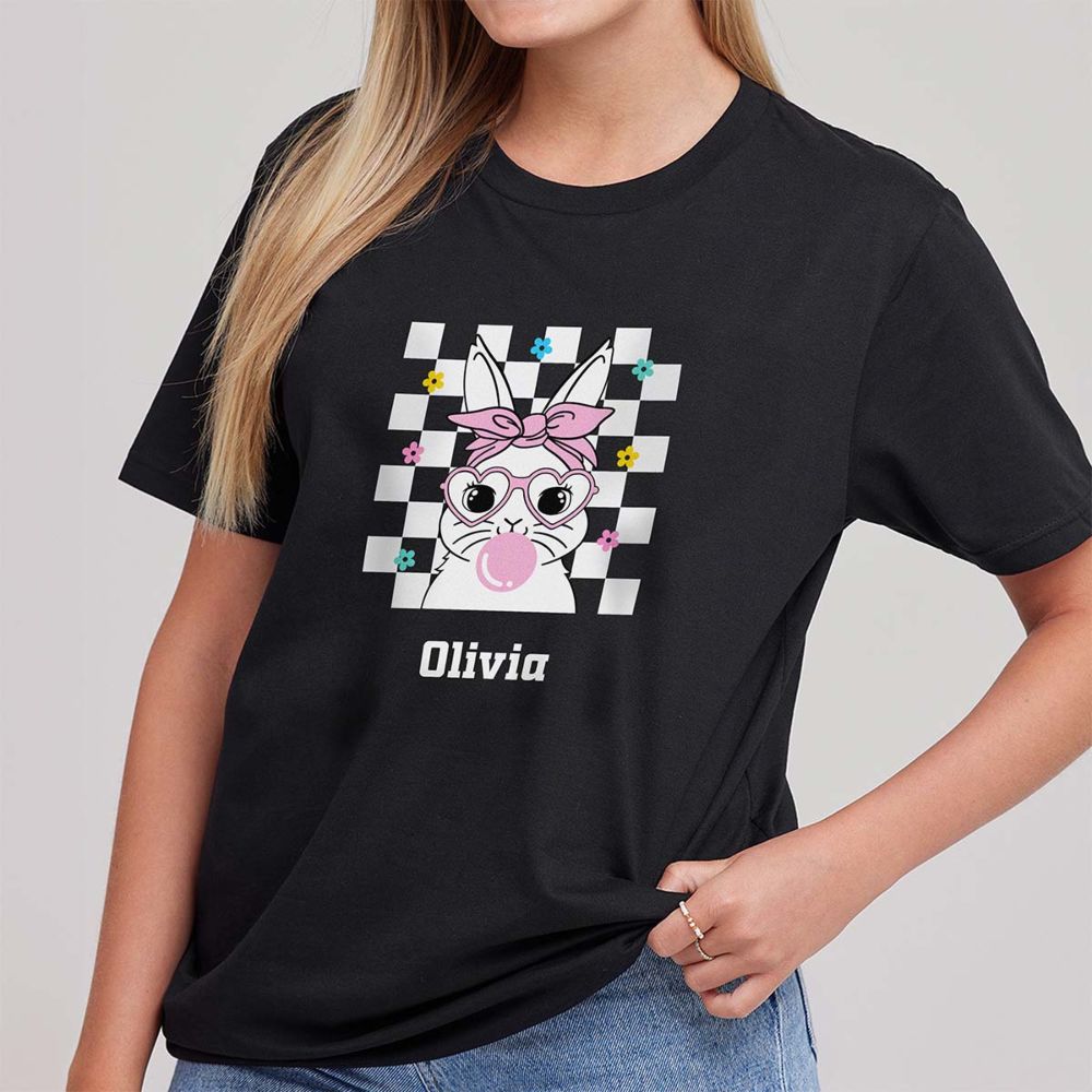 T-shirt personnalisé avec lapin et nom