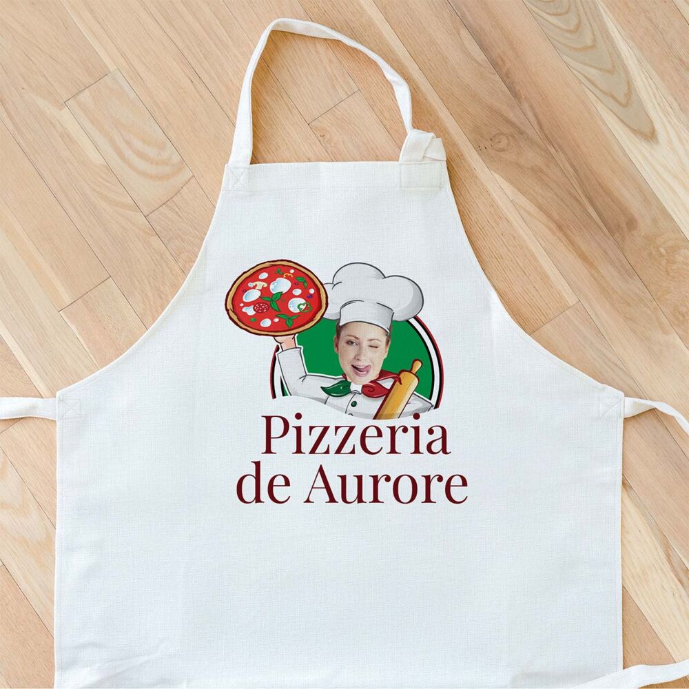 Tablier de cuisine personnalisé Pizzeria avec visage