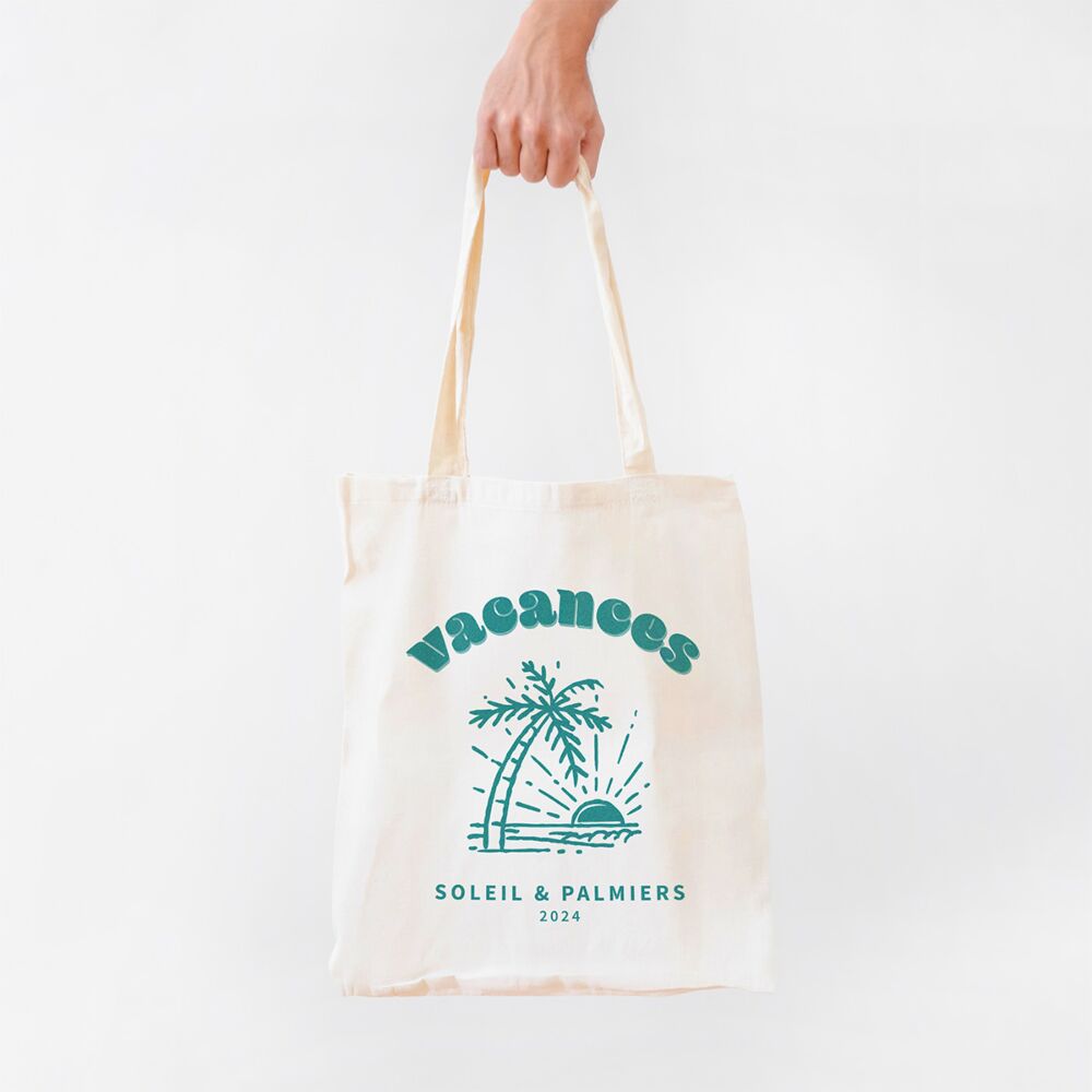 Tote bag personnalisé avec illustration de vacances