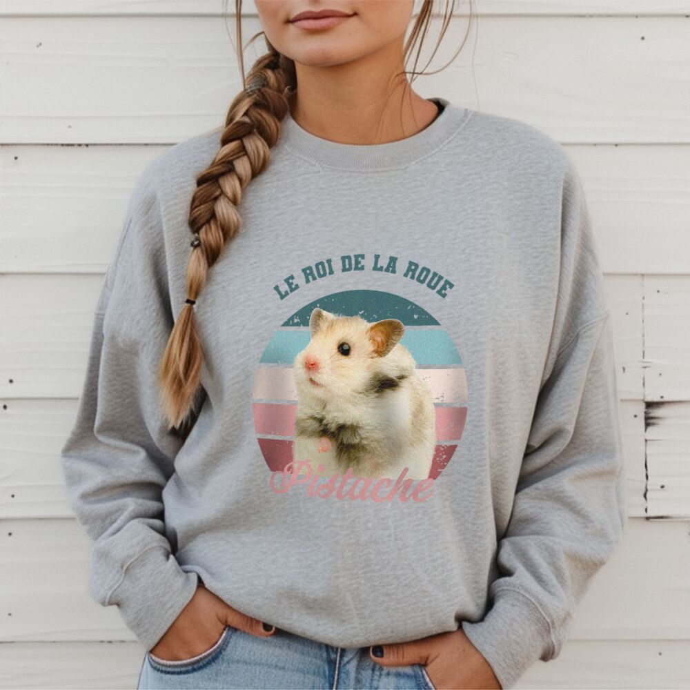 Pull personnalisé rétro avec votre animal de compagnie
