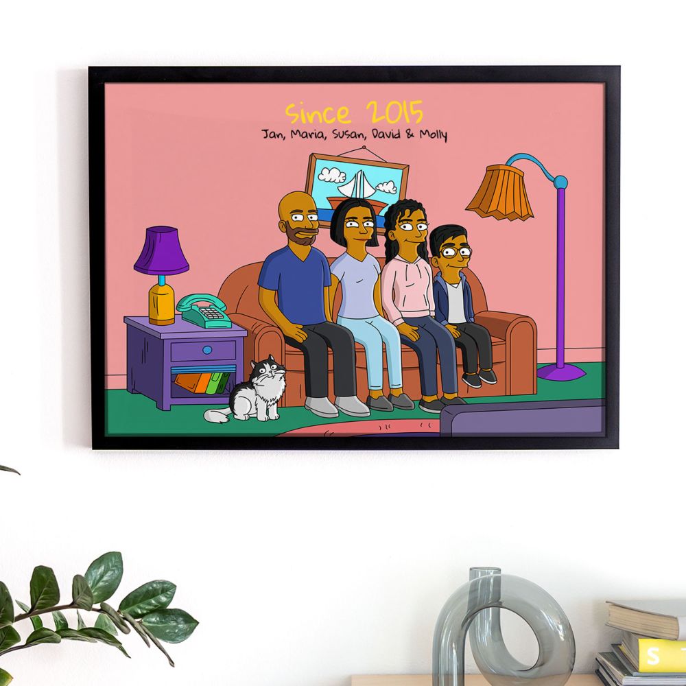 Poster personnalisé famille cartoon – illustration