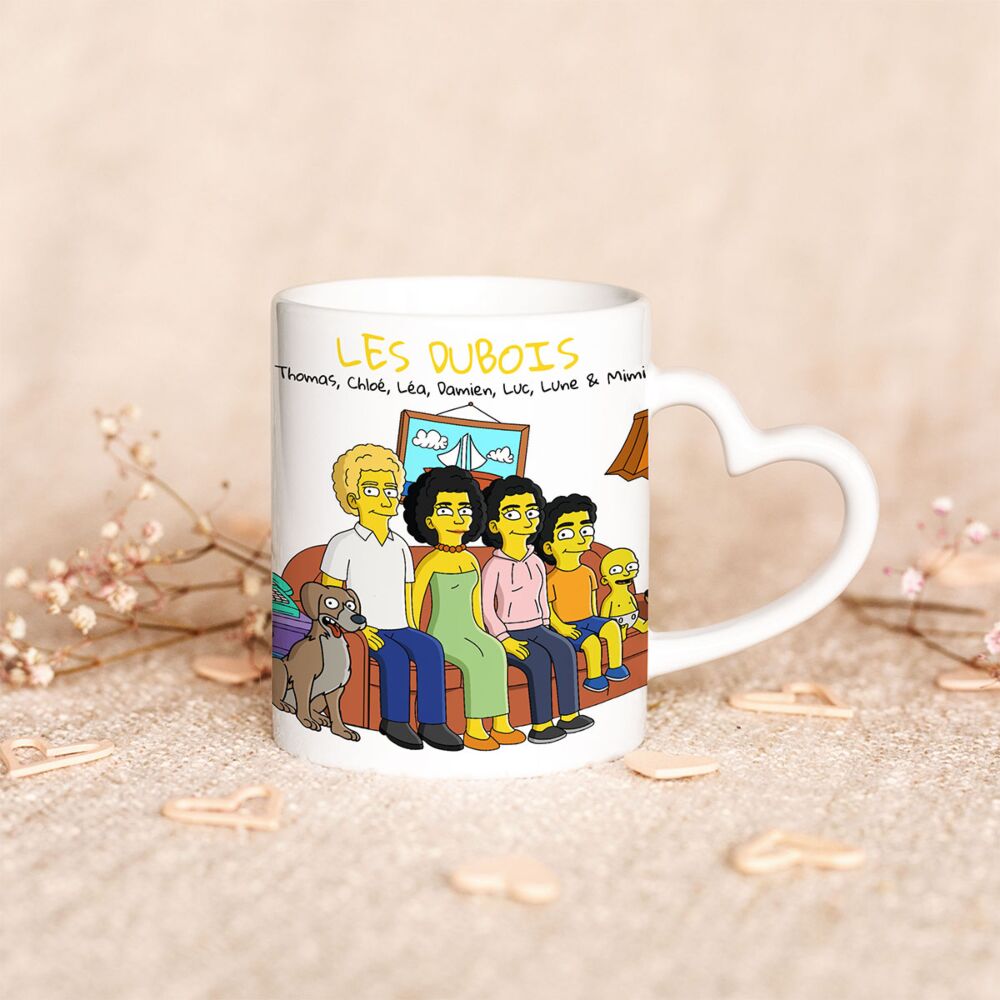Mug personnalisé famille cartoon - Illustration