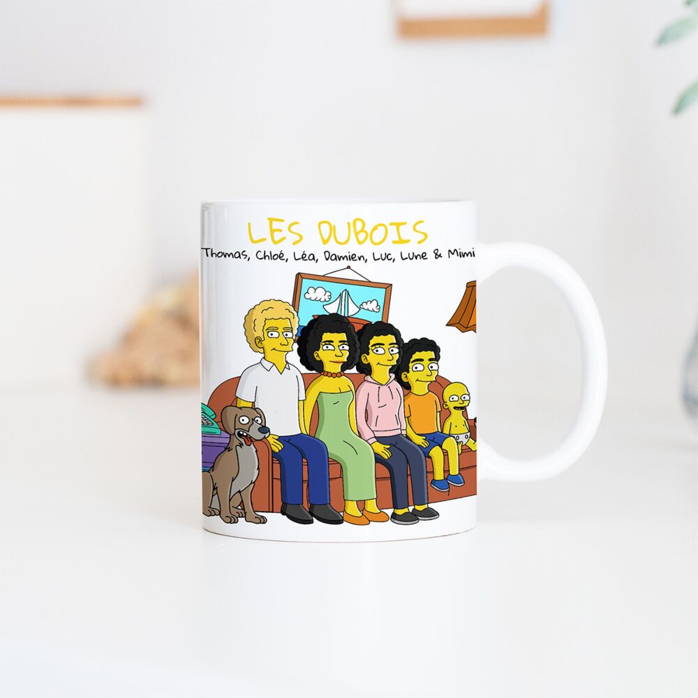 Mug personnalisé famille cartoon - Illustration