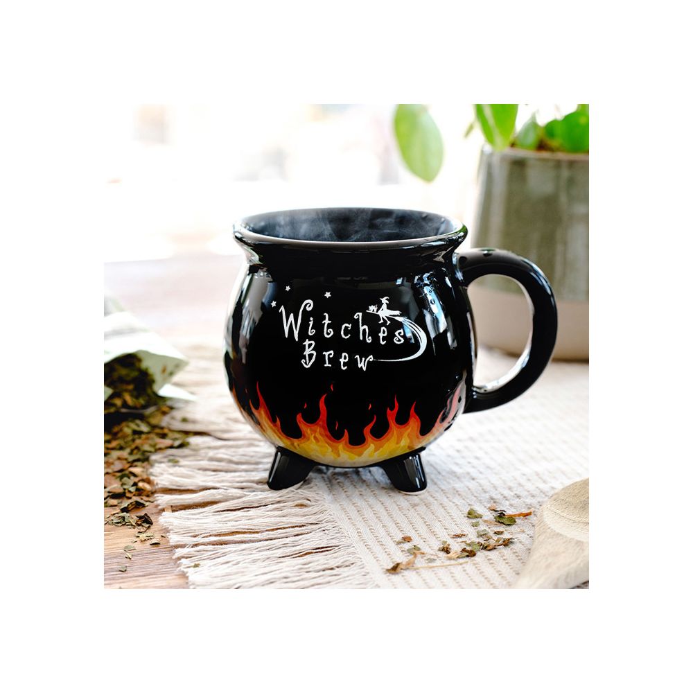 Tasse thermosensible chaudron de sorcière