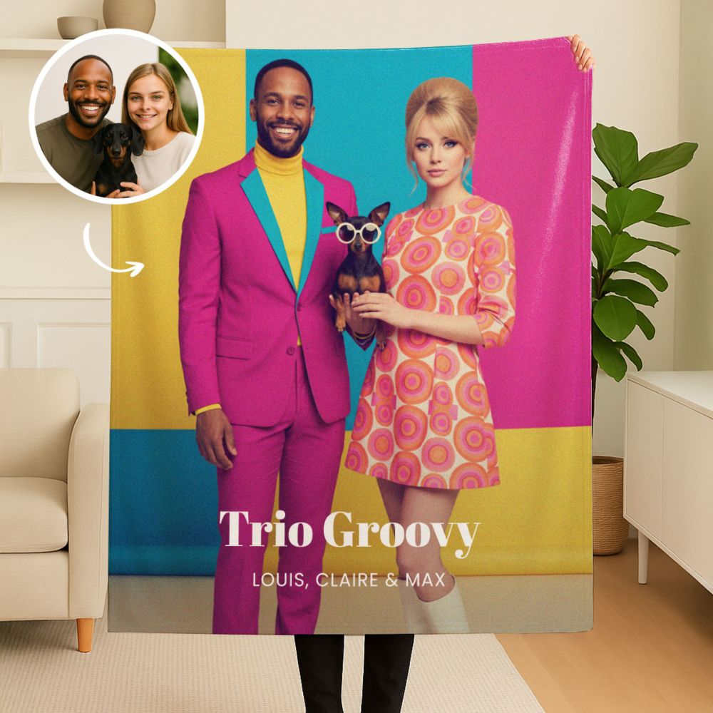 Personalisierbare Zeitreise Decke