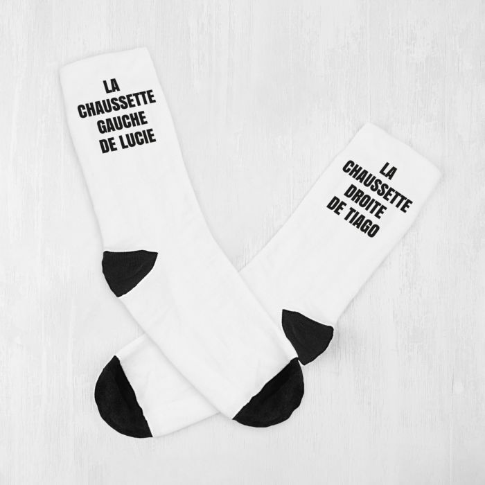 Chaussettes personnalisées avec texte