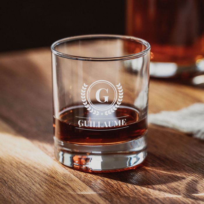 Verre à whisky personnalisé avec monogramme