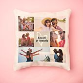 Housse de coussin avec 6 Photos et Texte