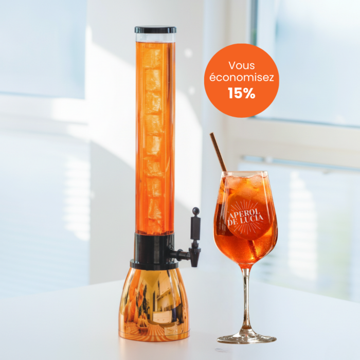 Coffret cadeau verre Aperol et tour à boissons