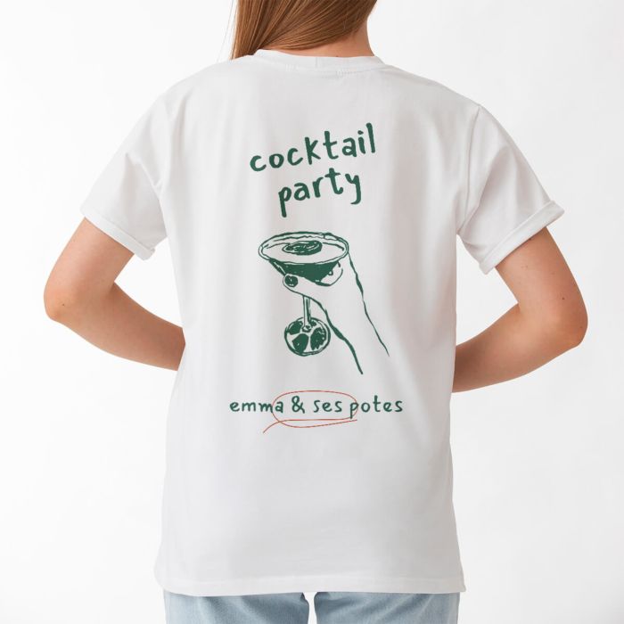 T-shirt personnalisé avec dessin boisson et texte