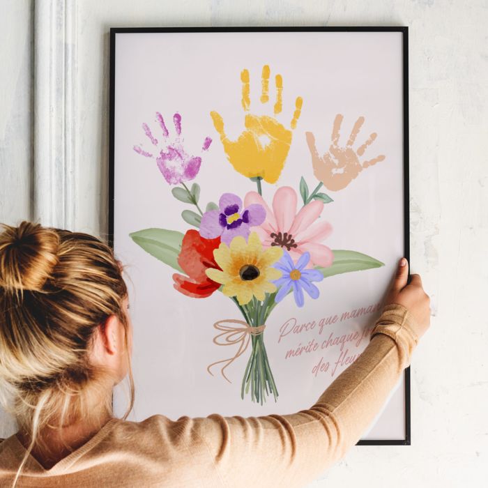 Poster personnalisé Bouquet avec empreinte de main