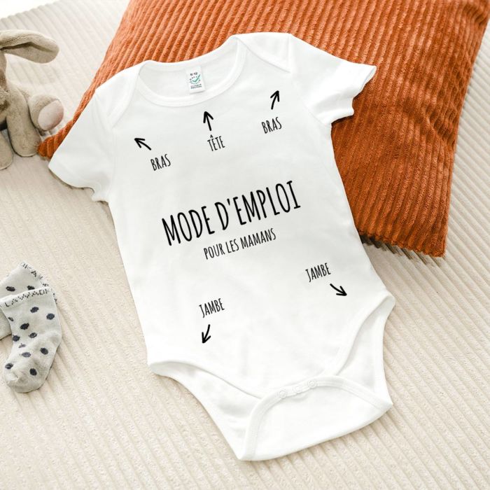 Body bébé personnalisé Mode d'emploi avec nom