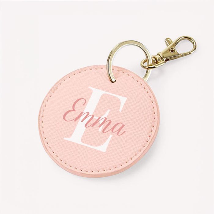 Porte-clés personnalisé rond avec monogramme