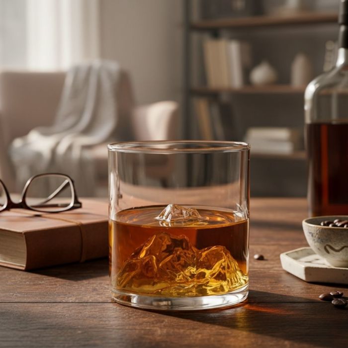 Verre à whisky topographique
