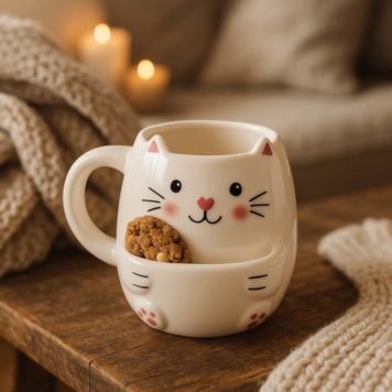 Tasse chat porte-biscuit
