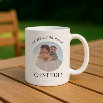 Mug personnalisé avec photo et 3 lignes